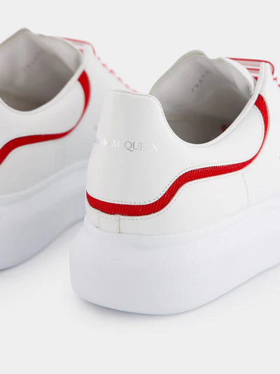 ALEXANDER MCQUEEN White and Red Leather Sneakers