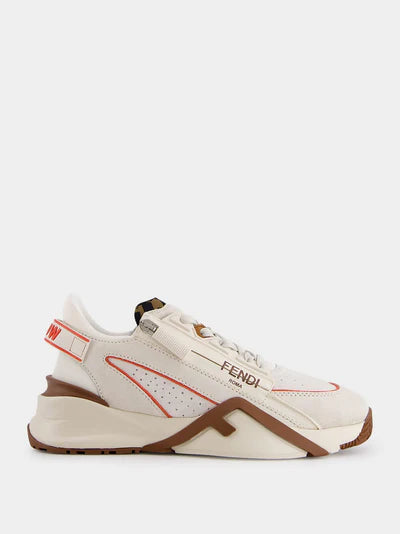 FENDI Flow White Leather Sneakers