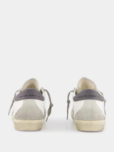 GOLDEN GOOSE Super-Star Leather Sneakers With Grey Suede Star