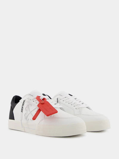 OFF-WHITE Contrasting-Tag Leather Sneakers
