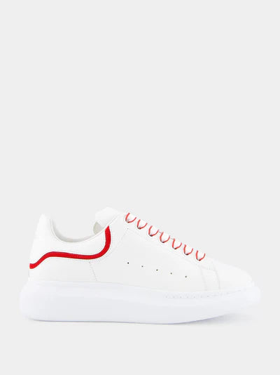 ALEXANDER MCQUEEN White and Red Leather Sneakers