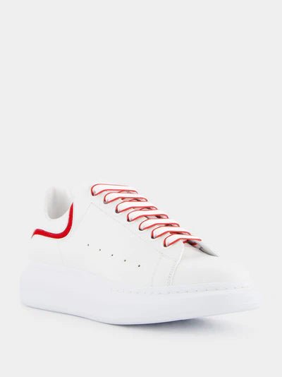 ALEXANDER MCQUEEN White and Red Leather Sneakers