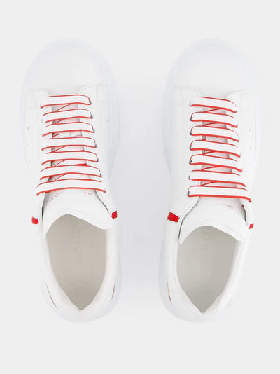 ALEXANDER MCQUEEN White and Red Leather Sneakers
