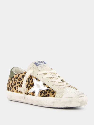 GOLDEN GOOSE Super-Star Classic Sneakers With Horsy Leather And Laminated Star